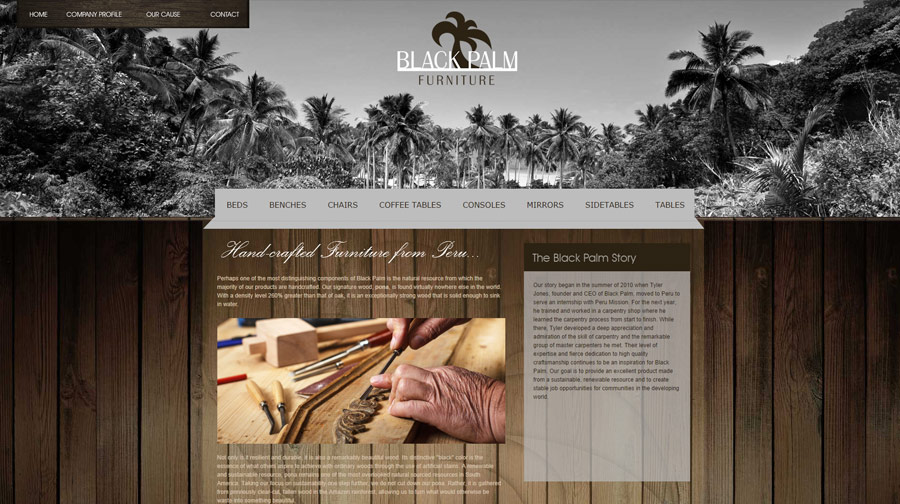 Black Palm Furniture Website Example